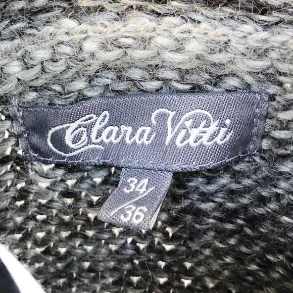 Clara Vitti gray black button neck sweater tunic - Picture 6 of 6